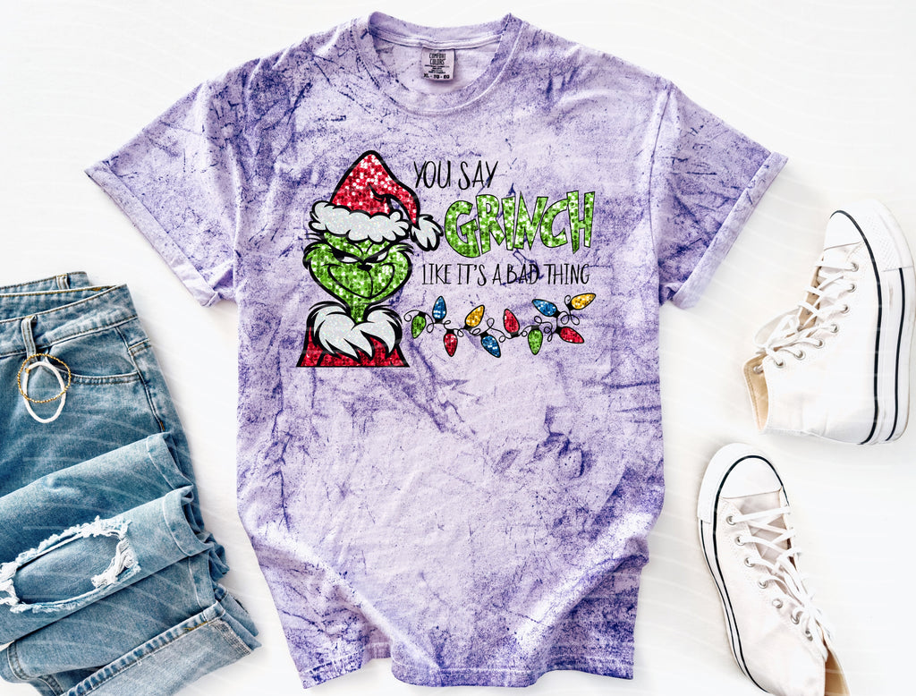 Faux Glitter You Say Gr*nch Like It's a Bad Thing Graphic product image 1