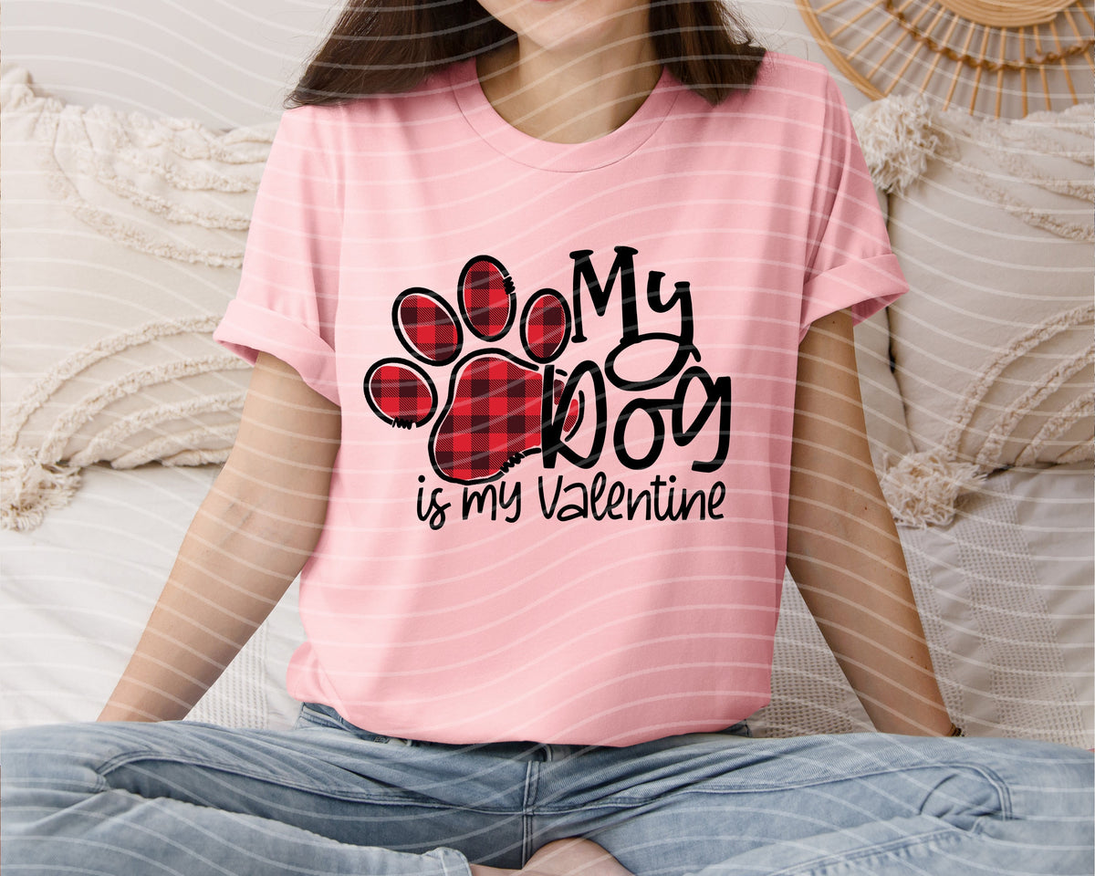 My Dog is My Valentine Graphic Tee product image 1