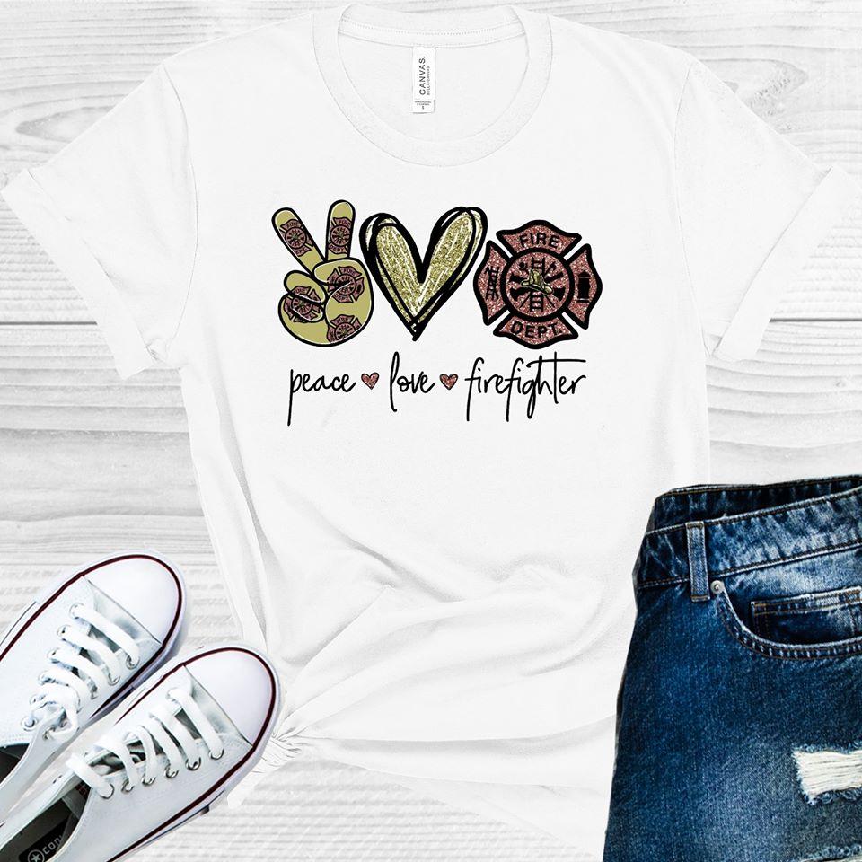 Peace Love Firefighter Graphic Tee product image 1