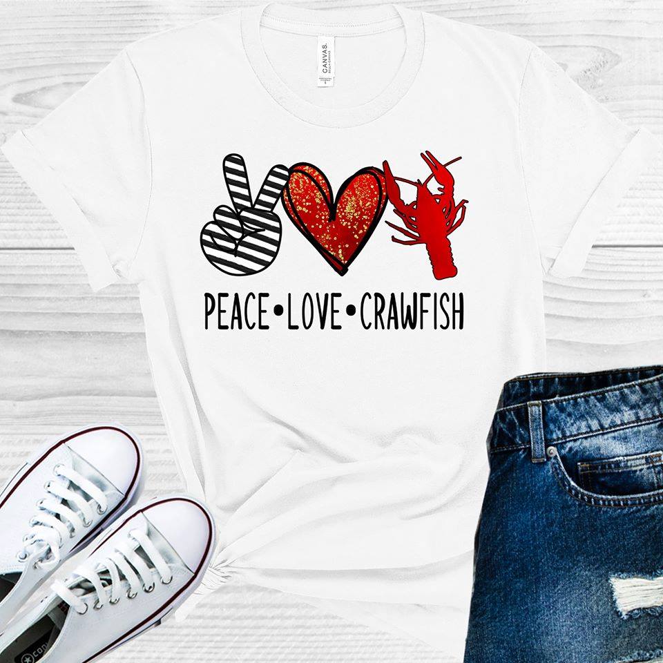 Peace Love Crawfish Graphic Tee product image 1