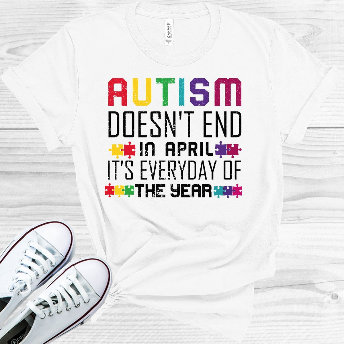 Autism Doesn't End in April Graphic Tee product image 1