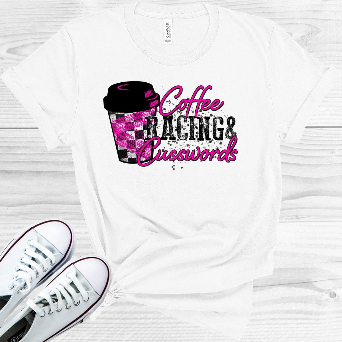 Coffee Racing and Cusswords Graphic Tee product image 1