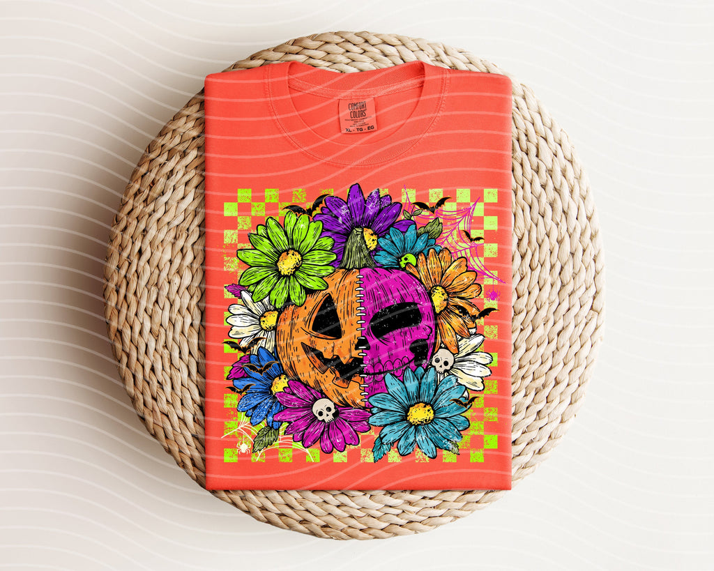 Bright Floral Jack O'Lantern Graphic Tee product image 1