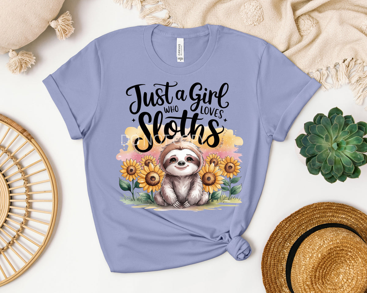 Just a Girl Who Loves Sloths Graphic Tee product image 1