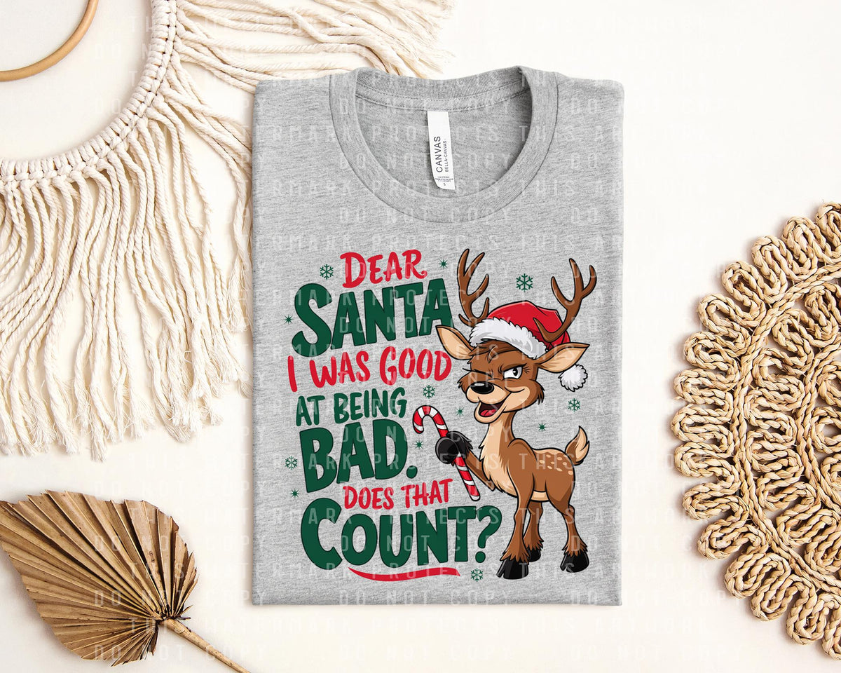 Dear Santa I Was Good at Being Bad Graphic Tee product image 1