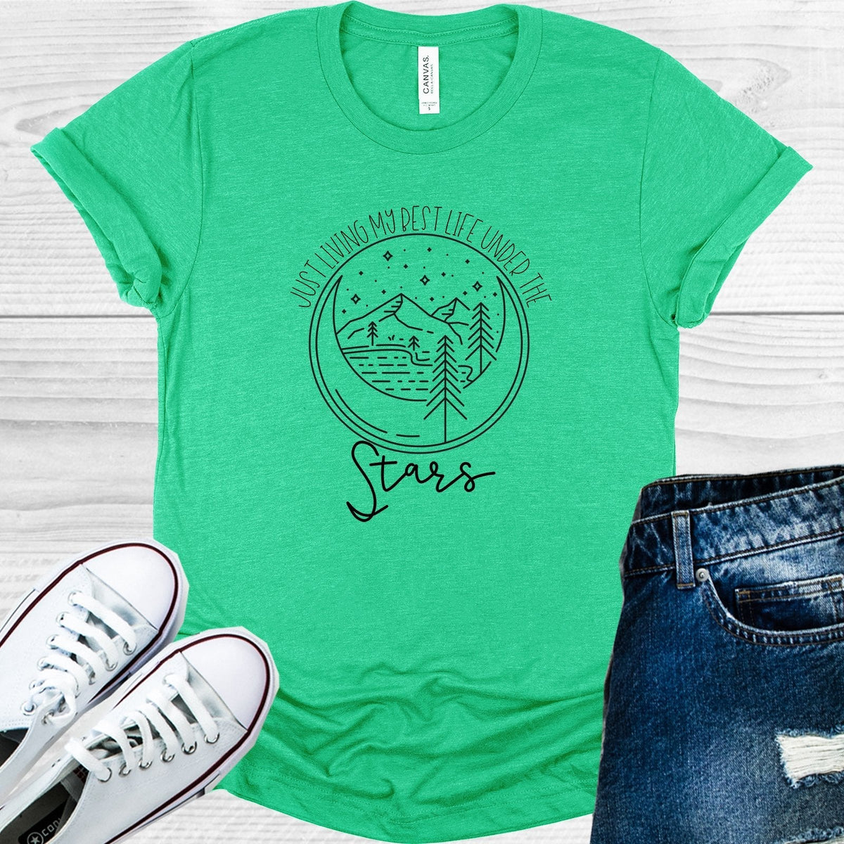Just Living My Best Life Under the Stars Graphic Tee product image 1