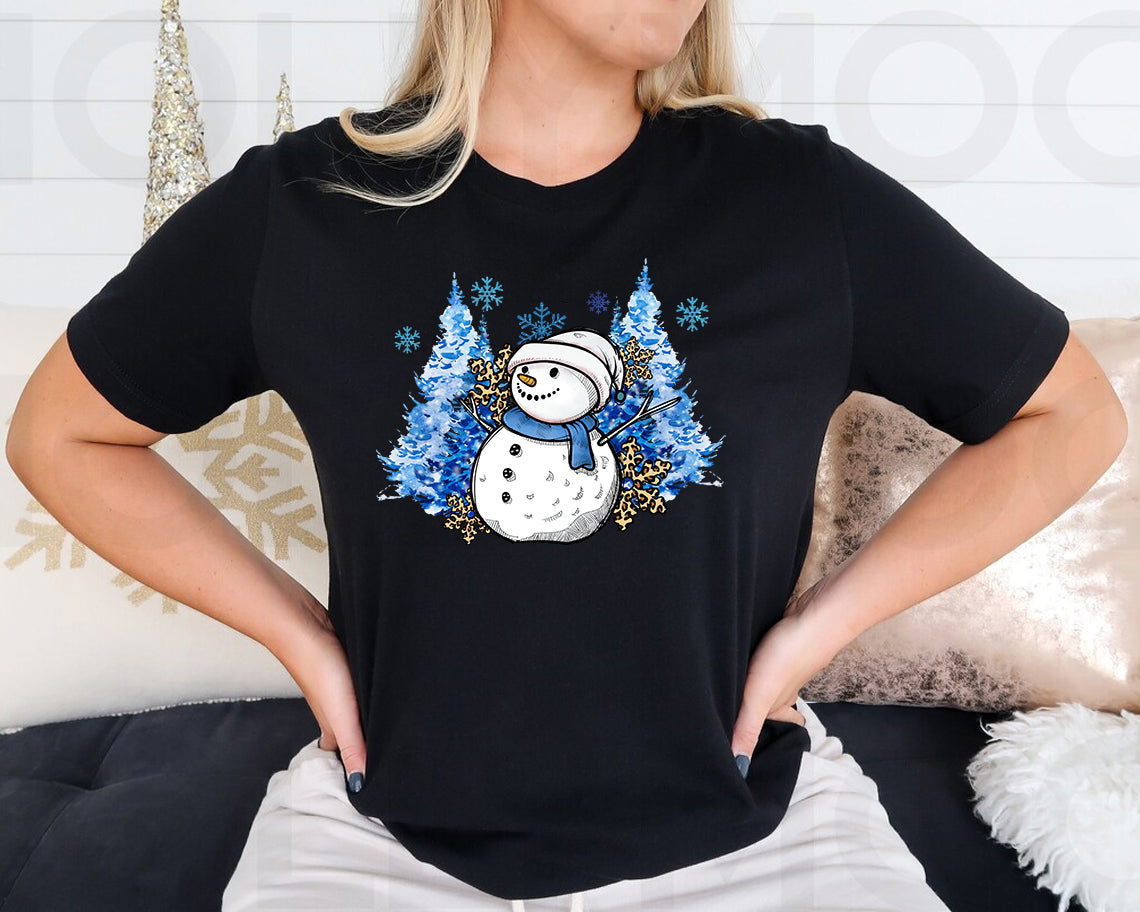 Blue Winter Snowman Graphic Tee product image 1