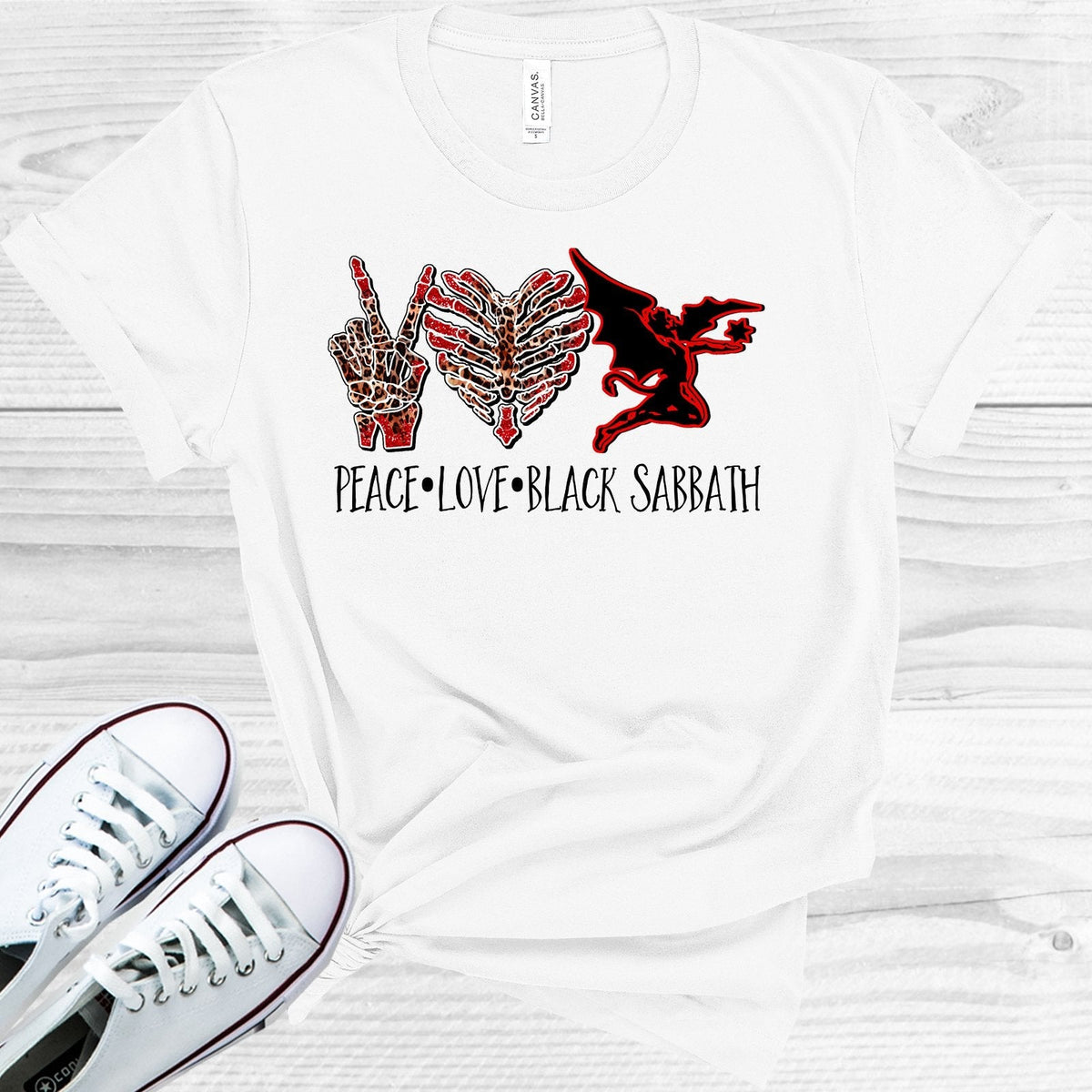 Peace Love Black Sabbath Graphic Tee product image 1
