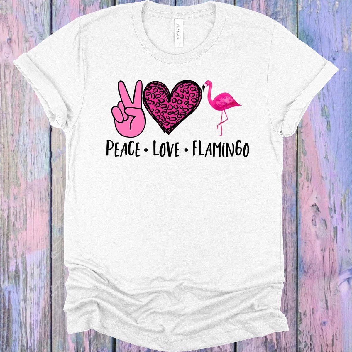 Peace Love Flamingo Graphic Tee product image 1