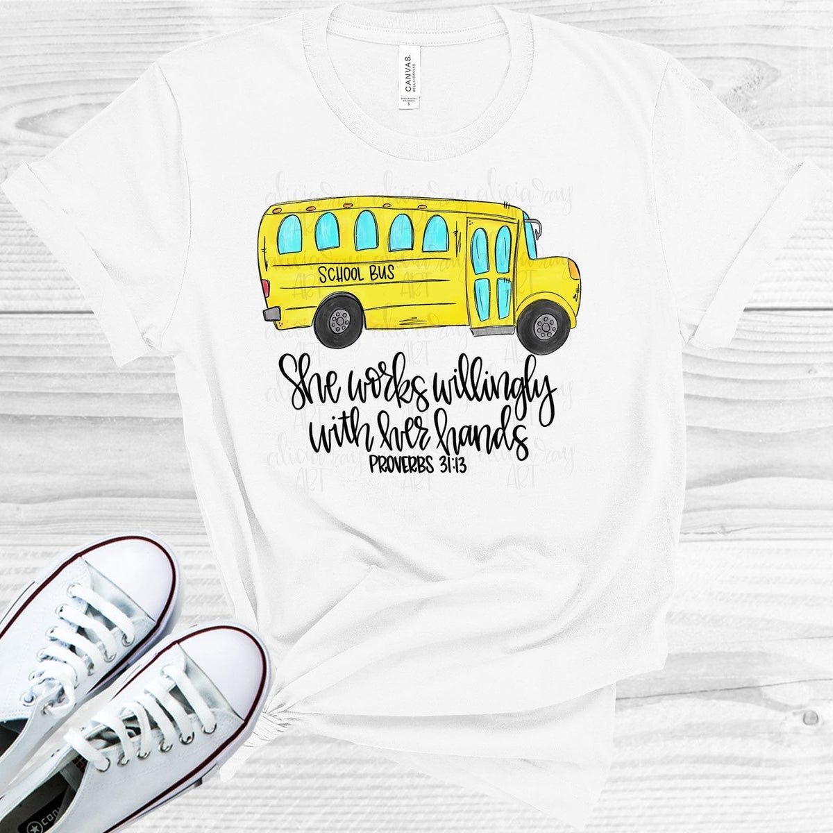 She Works Willingly with Her Hands - Bus Driver Graphic Tee product image 1
