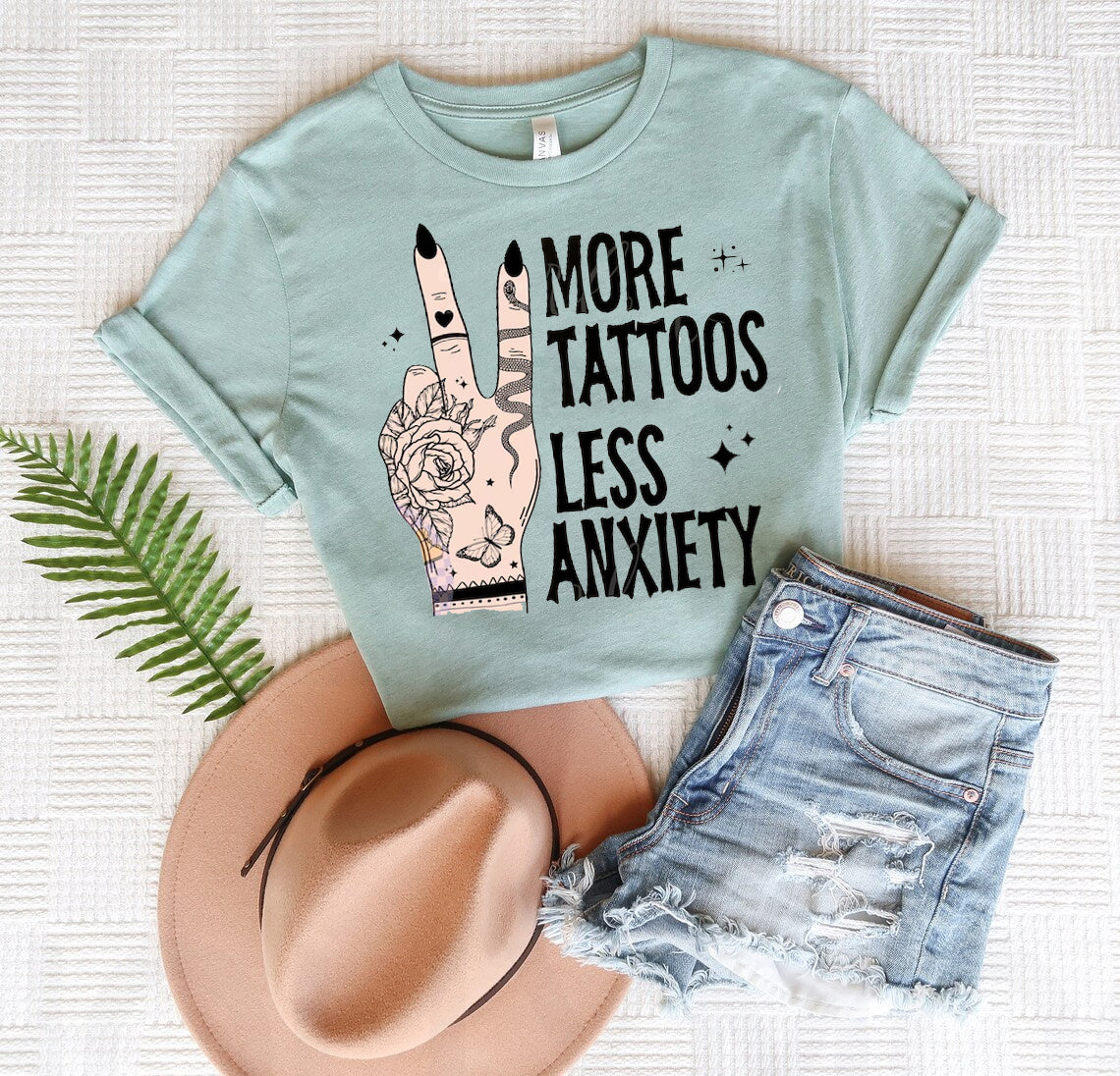 More Tattoos Less Anxiety Graphic Tee product image 1
