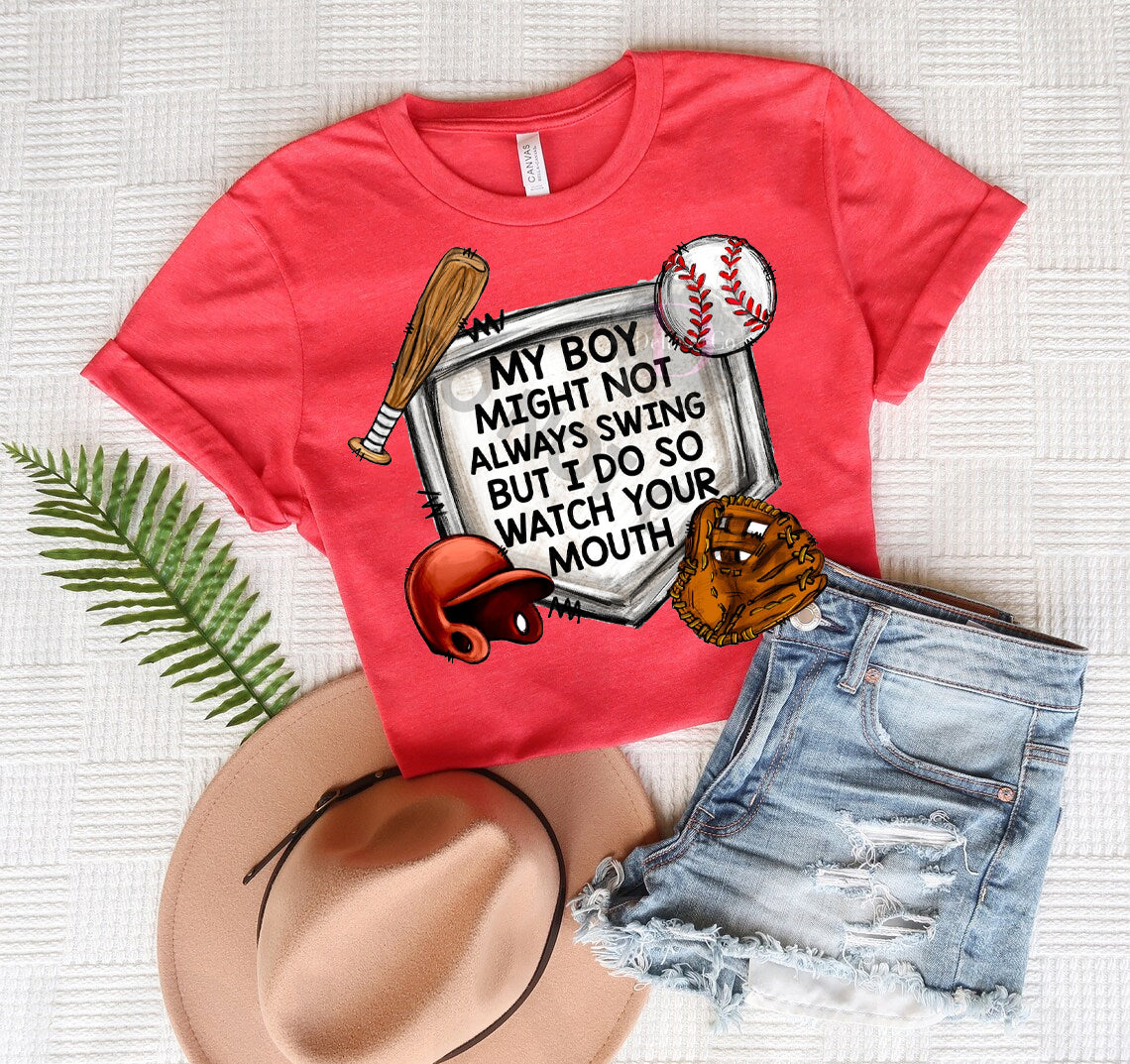 My Boy May Not Always Swing Graphic Tee product image 1