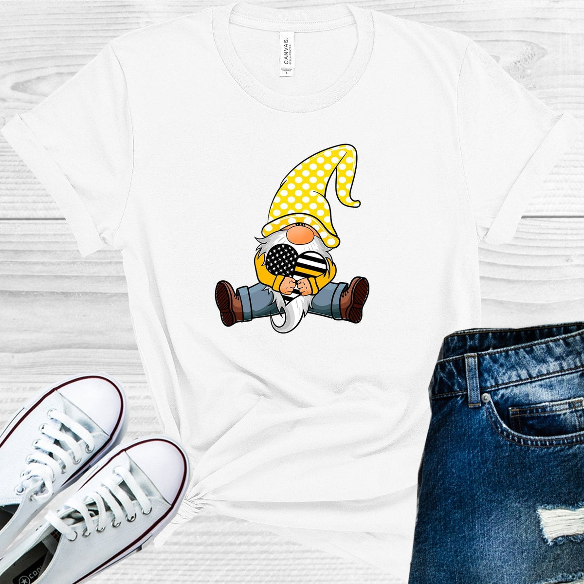 Thin Yellow Line Gnome Graphic Tee product image 1