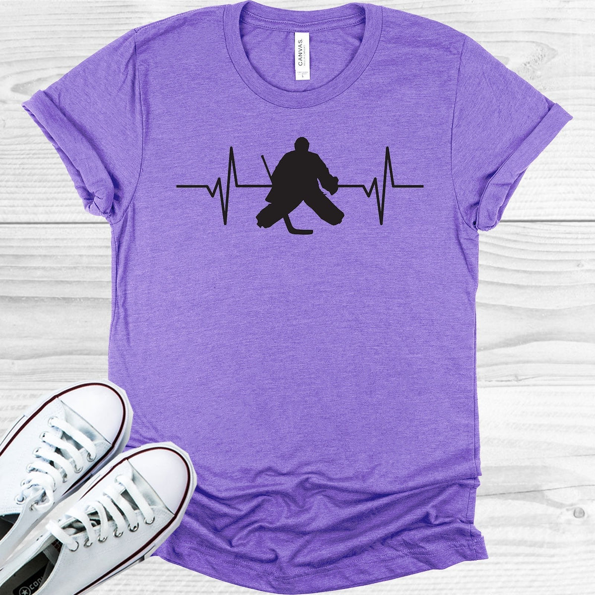 Hockey Goalie Heartbeat Graphic Tee product image 1